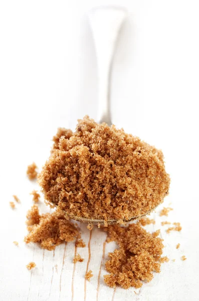 Ложка коричневого сахара — стоковое фото