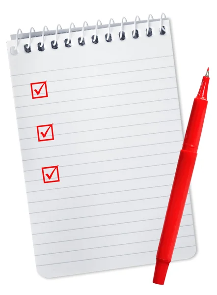 Checklist on Spiral Notebook — Stock Photo, Image