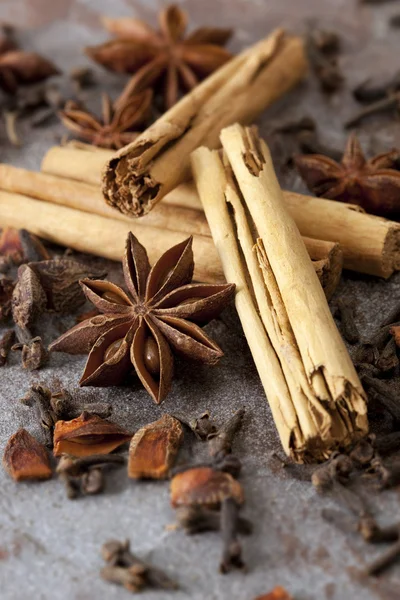 Cinnamon, Anise and Cloves — Stok fotoğraf