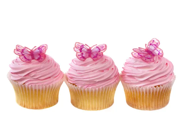 Cupcakes com borboletas — Fotografia de Stock
