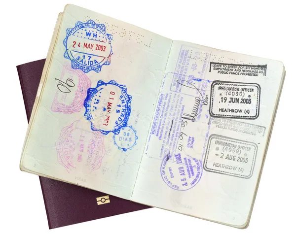 Paspoort Stamps (met pad) — Stockfoto