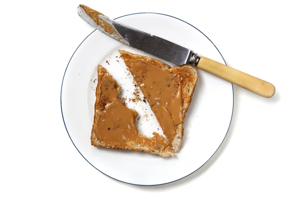 Peanut Butter Toast — Stock Photo, Image