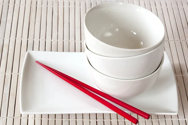 Rice Bowls and Chopsticks — Stock Photo, Image