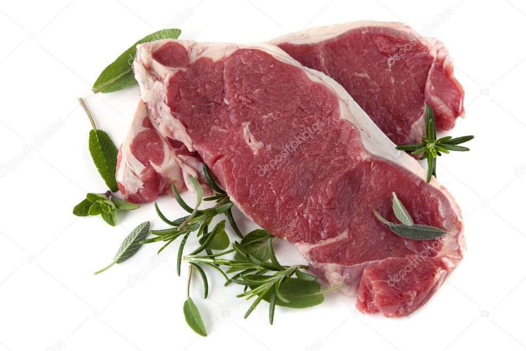 Raw Steaks with Herbs