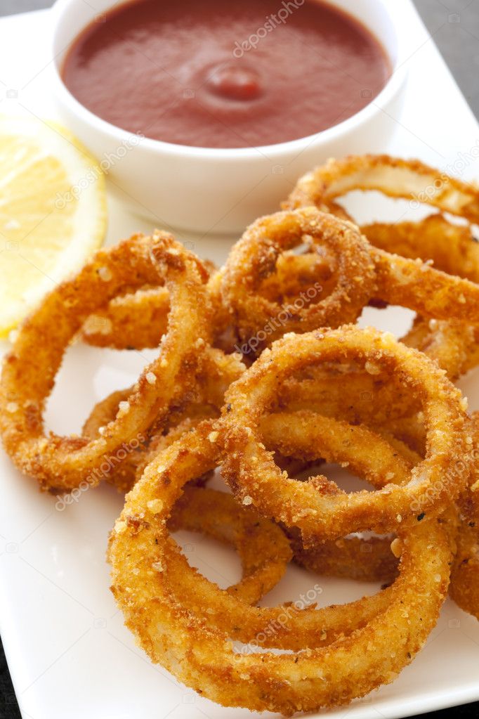 Onion Rings with Ketchup