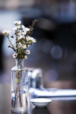 Flowers on Cafe Table clipart