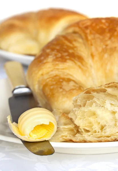 Croissants with Butter — Stock Photo, Image