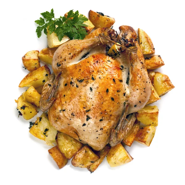 Kızarmış tavuk ve patates — Stok fotoğraf