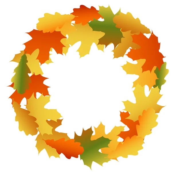 槭树和橡树秋天的树叶 — 图库矢量图片
