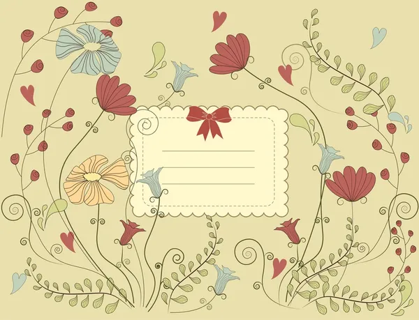 Cartão de flor vintage — Vetor de Stock