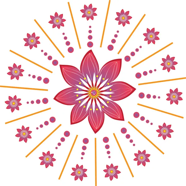 カラフルな花の背景デザイン — ストックベクタ