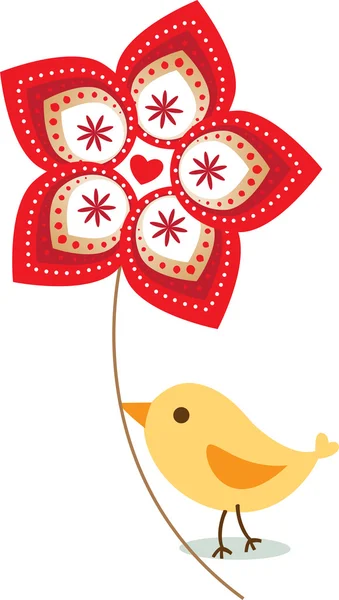 Иконка с птицей для поздравительной открытки — стоковый вектор