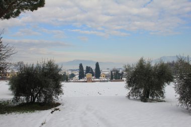 karlı, peyzaj, kar altında ahşap