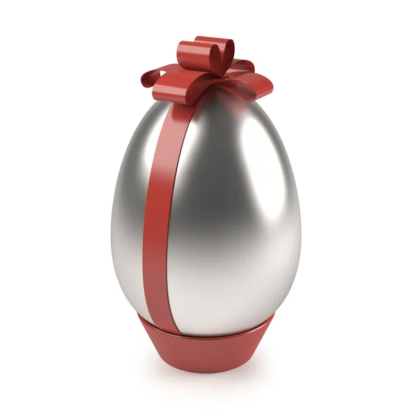 Stříbrný velikonoční vajíčko — Stock fotografie
