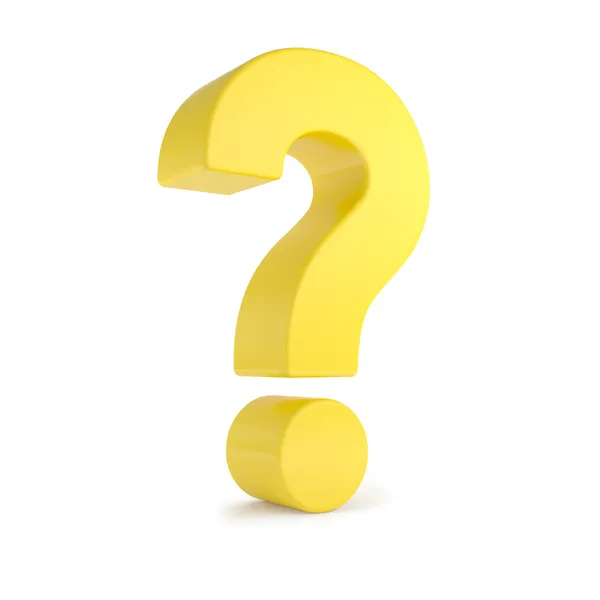 Yellow 3d question mark — Stock Photo, Image