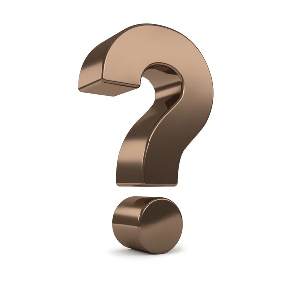 Bronze 3d question mark — Stock Photo, Image