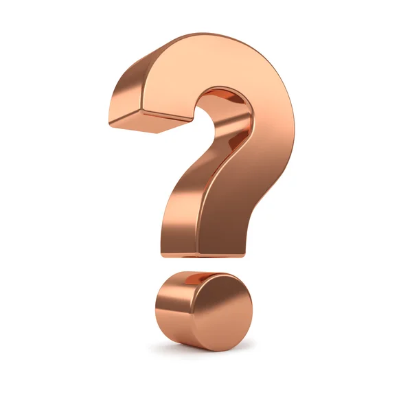 Copper 3d question mark — Stock Photo, Image