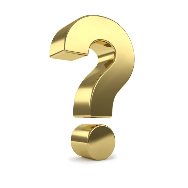 Gold 3d question mark — Stock Photo, Image