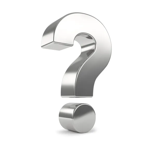 Silver 3d question mark — Stock Photo, Image