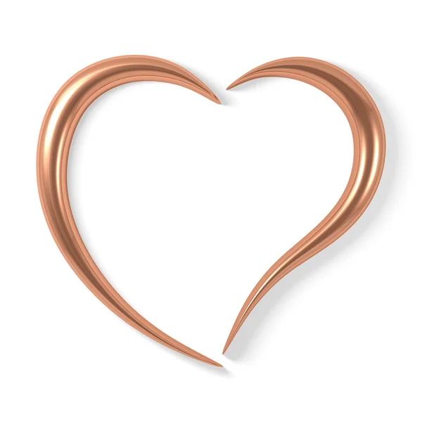Corazón de cobre estilizado — Foto de Stock