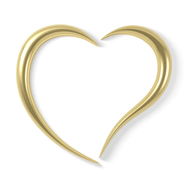 Stilisiertes goldenes Herz — Stockfoto