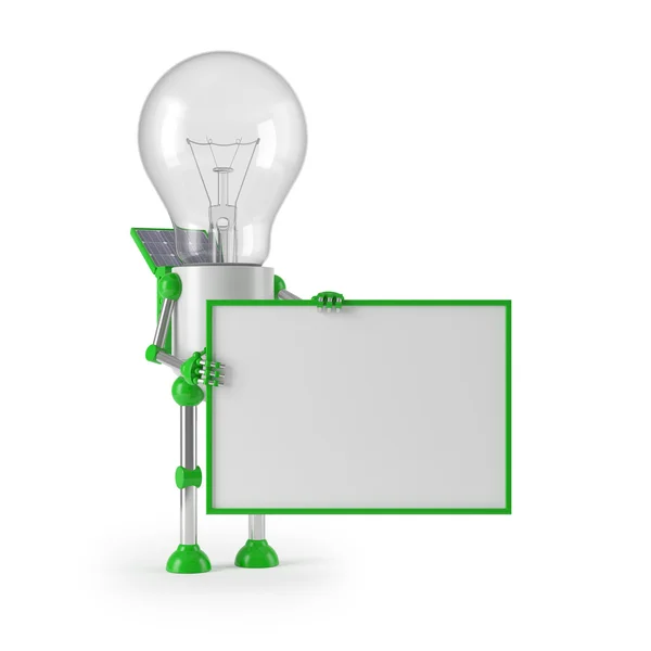Förnybar energi - lampa robot — Stockfoto