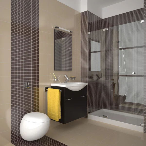 Modernes beiges Badezimmer — Stockfoto