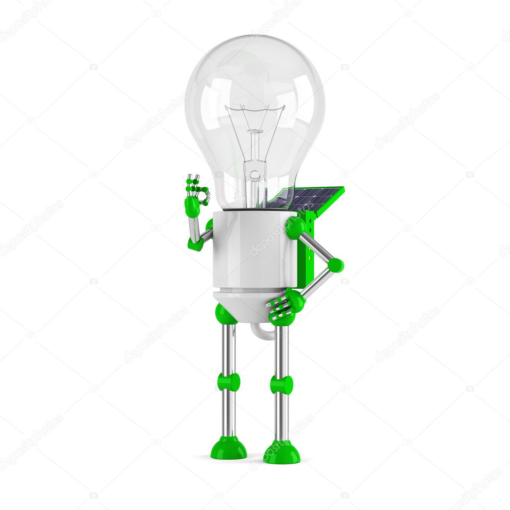 Solar powered light bulb robot - ok
