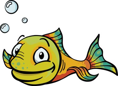 Happy cartoon fish clipart