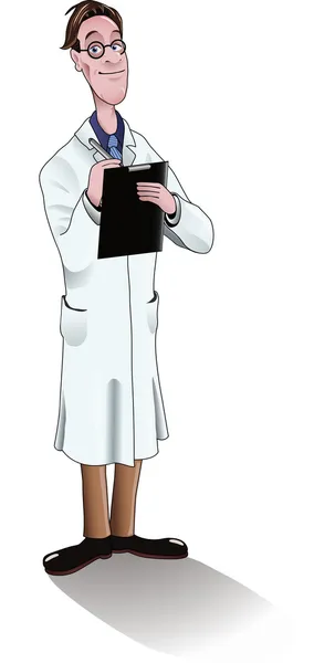 Scientist/doctor with glasses — Stock Vector