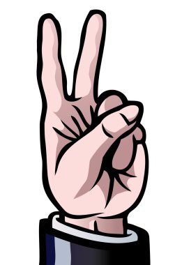 Two fingers up clipart