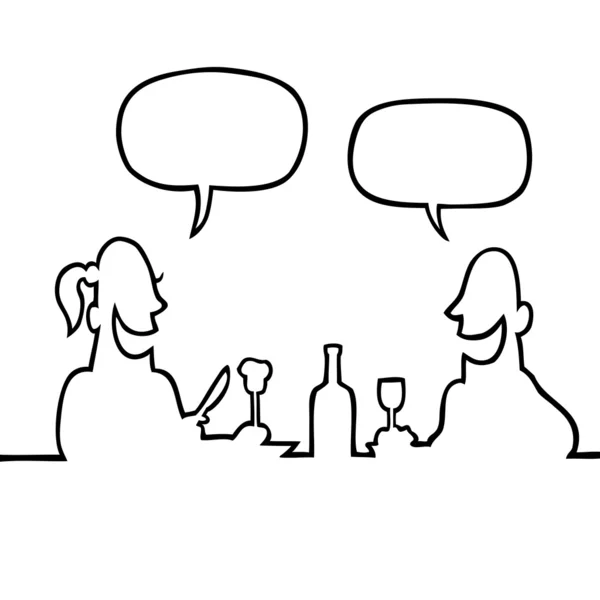 Couple ayant un dîner romantique — Image vectorielle