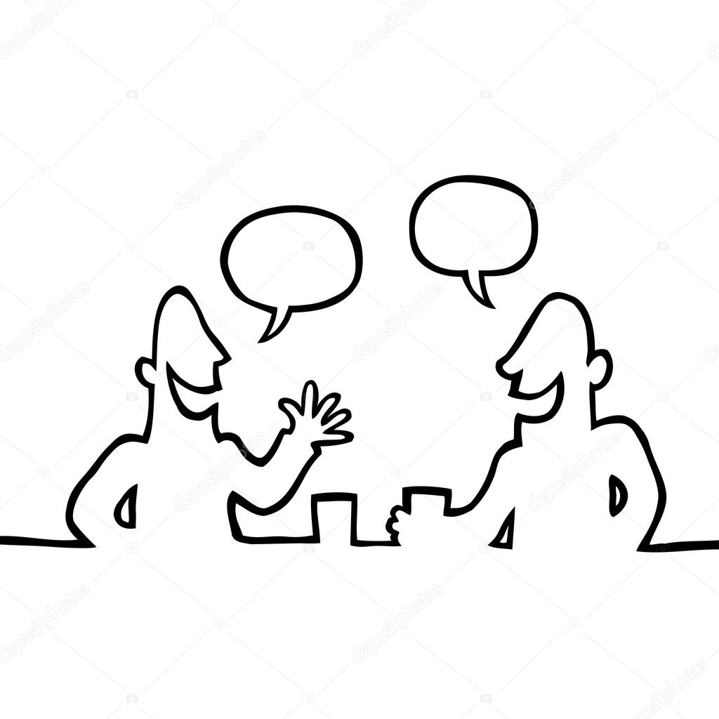 two people discussing clipart people