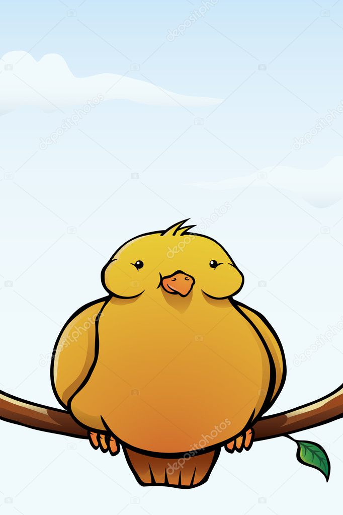 Yellow, fat cartoon bird Stock Vector Image by ©Noedelhap #5800372