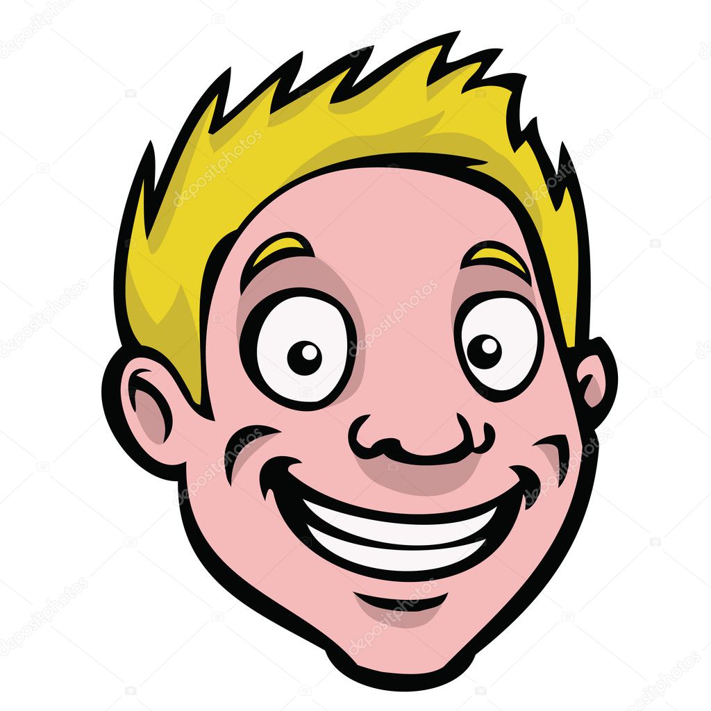 Male cartoon head — Stock Vector © Noedelhap #5800425