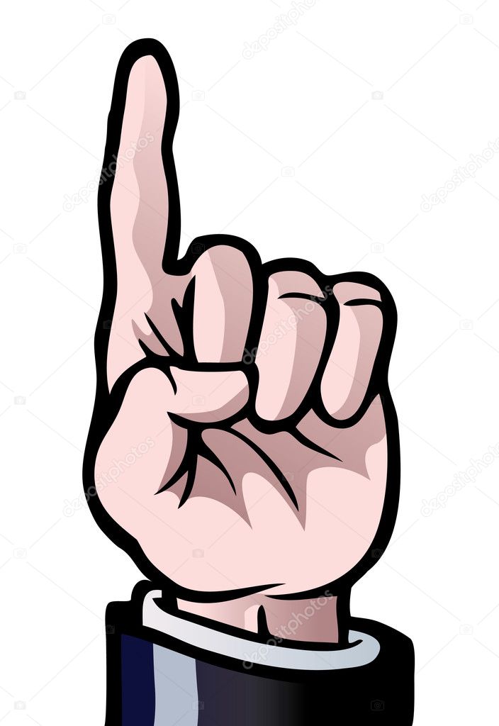 One finger up — Stock Vector © Noedelhap #5800499