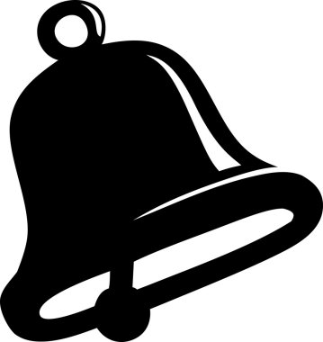 Bell in black and white clipart