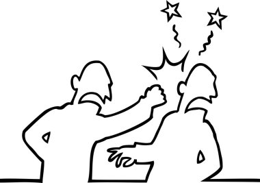 Person punching another man in the face clipart