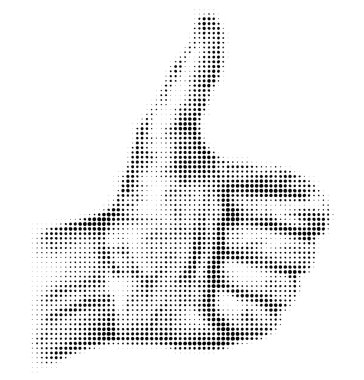 Halftone thumbs up clipart