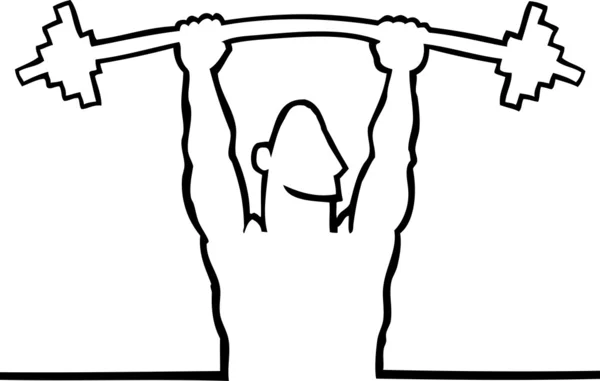 Bodybuilder lifting a barbell — Stock Vector