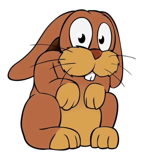 Kahverengi karikatür tavşan — Stok Vektör