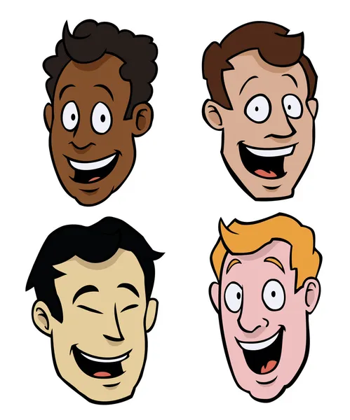 stock vector Various male cartoon faces