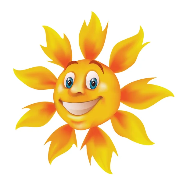 Lächelnde Cartoon-Sonne — Stockvektor
