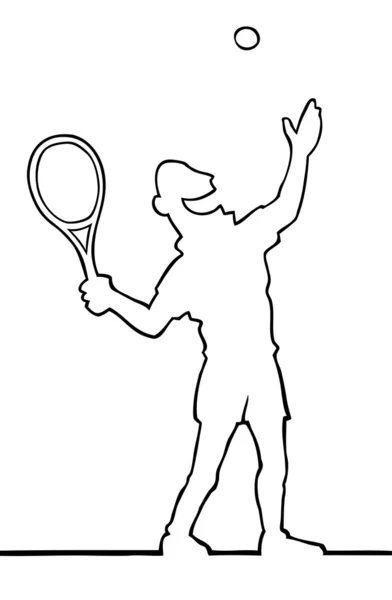 Jugador de tenis sirviendo la pelota — Archivo Imágenes Vectoriales