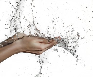 Woman hand in water splash clipart