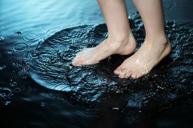 Foot in water clipart