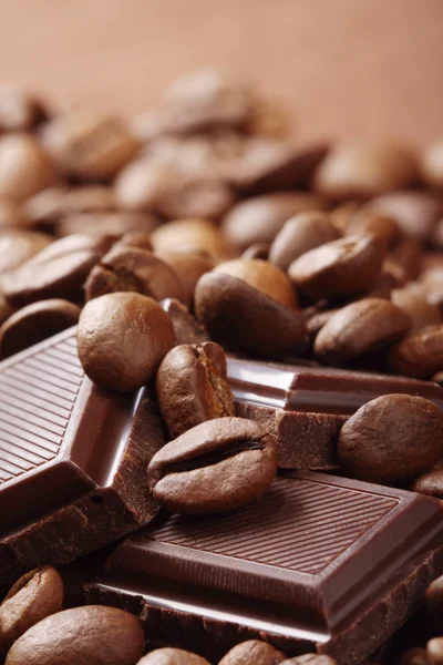 Kaffee und Schokolade Hintergrund — Stockfoto
