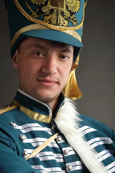 灰色の背景上のロシアの騎兵 — ストック写真