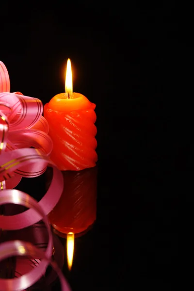 Decorazione natalizia con candela — Foto Stock