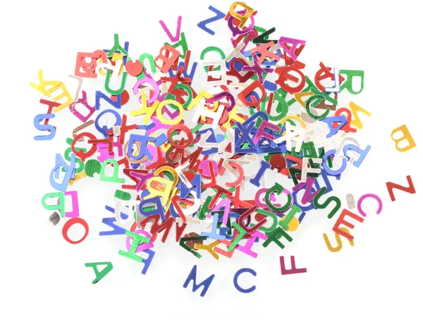 Letras coloridas do alfabeto sobre um fundo branco — Fotografia de Stock